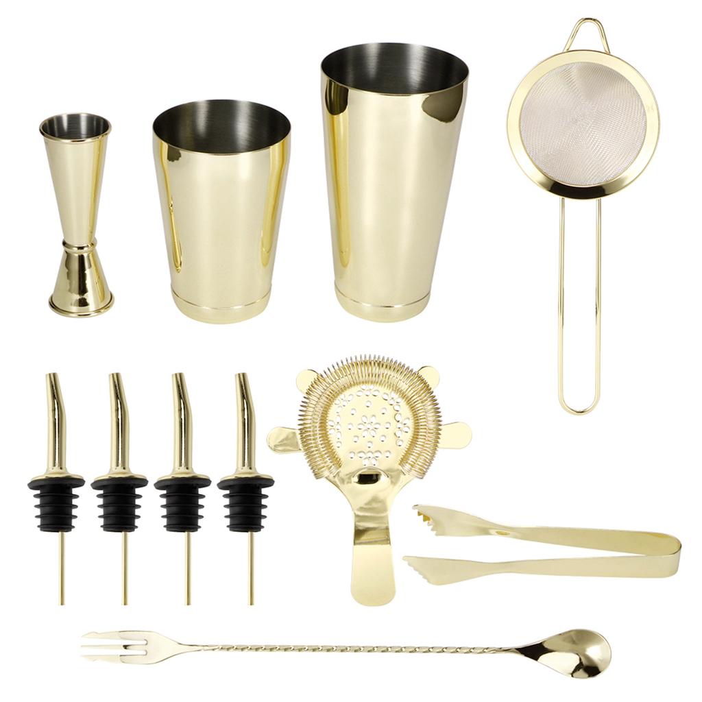 11Pcs/Set Cocktail Shaker Set Stainless Steel Wine Drink Mixer Bartender Tools for Home Bar Club