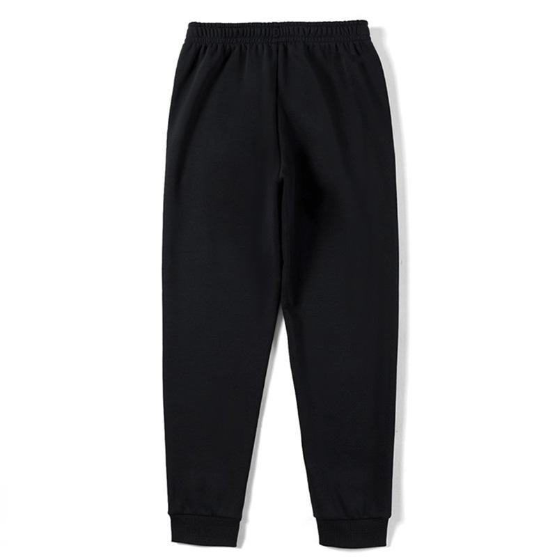 Li Ning Sport Fashion Series Color Block Letter Logo Printed Cuffed Knitted Sweatpants Men bottoms Black AKLTB57-1