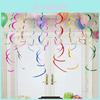 Vibrant 6pcs Multicolor Hanging Spiral Swirls For Stunning Birthday And Wedding Celebrations