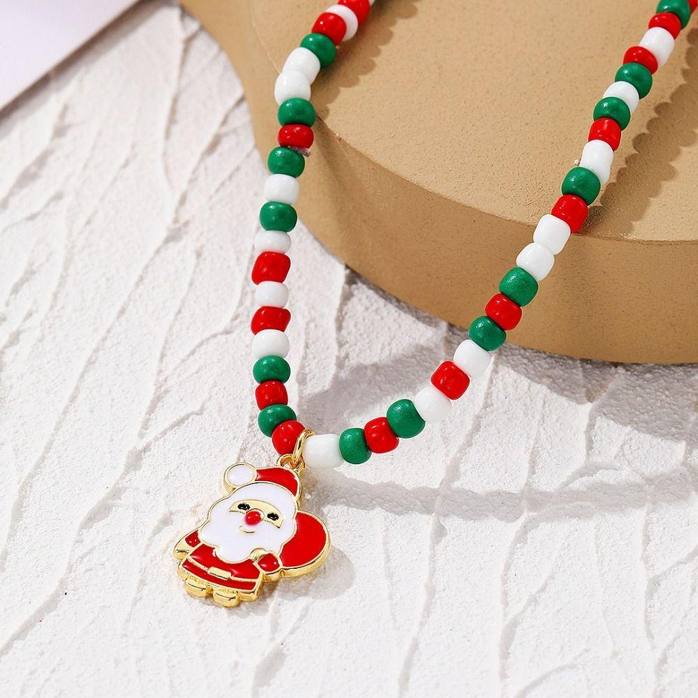 Christmas Tree Double Layer Christmas Necklace Cartoon Cartoon Pendant Bracelet  Decoration