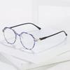 Reading Glasses For Women Patterned Round Anti Blue Light Presbyopic Eyeglasses Men Vintage Farsighted Eye Glasses +1.0 To +4.0