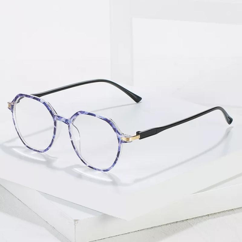 Reading Glasses For Women Patterned Round Anti Blue Light Presbyopic Eyeglasses Men Vintage Farsighted Eye Glasses +1.0 To +4.0