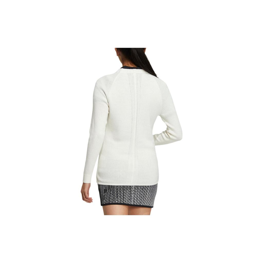 Adidas FW22 Solid Color Logo Label Pullover Cashmere Sweater Women Sweater White HG1677