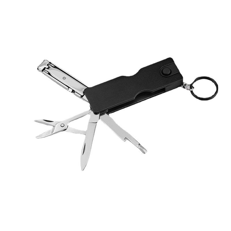 Popular Mini Multifunction Nail Beauty Tool: Folding Knife with LED, Scissors, and Clippers