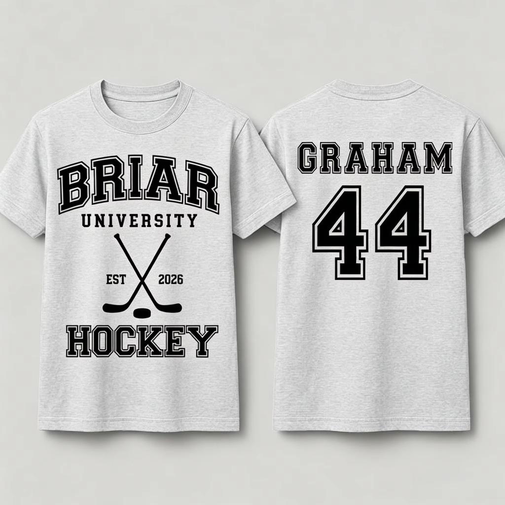2026 New Off-Campus Briar University Hockey Graham 44 Unisex Shirt Cotton Men's Summer Fashion Daily Wear Cool Top