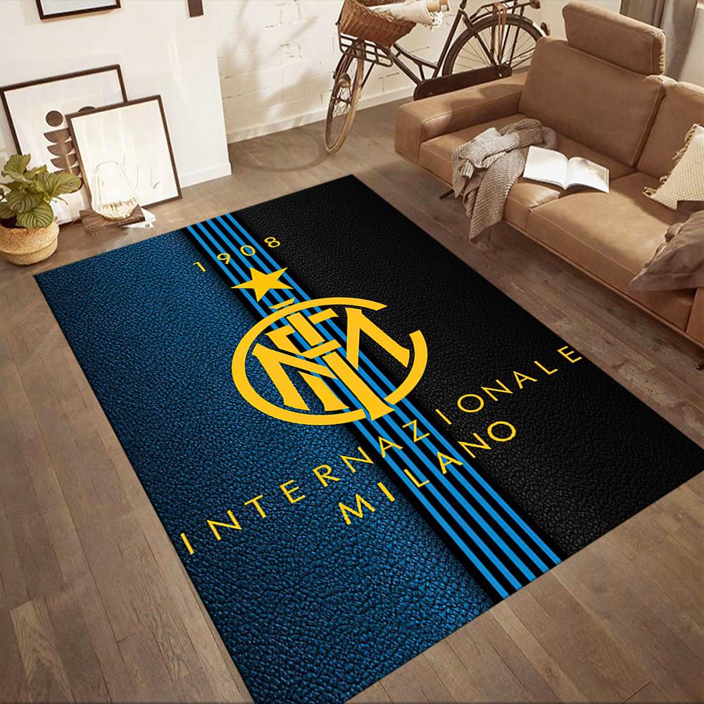 Inter Milan Area Rug Perfect For Living Rooms Hallway Entryway Dormitory Antislip Carpet Anime Office Decor