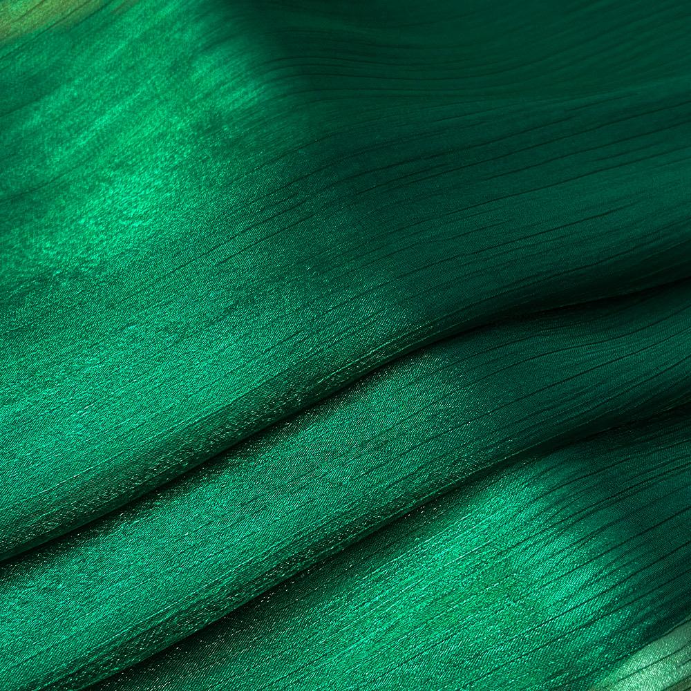 Silver Silk Sheer Crepe Chiffon Fabric Thin Crinkled Shiny Tulle For DIY Sewing Costume Shirts Wedding Party Backdrop Decoration