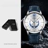 Luxury Business Fashion Quartz Watch with Leather Strap Alloy Case Pointer Dial-Premium Design Men's Gift