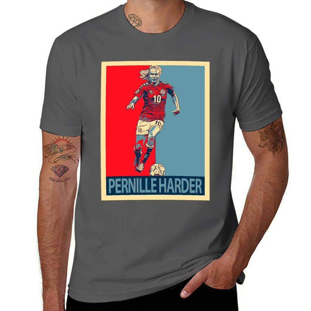 Pernille Harder T-Shirt Boys Animal Print Cute Tops Short Sleeve Tee Oversizeds Tshirts for Men