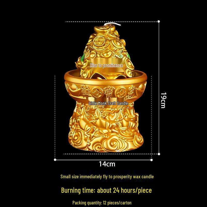 Treasure Bowl Wealth-Attracting Candle for Home and Temple