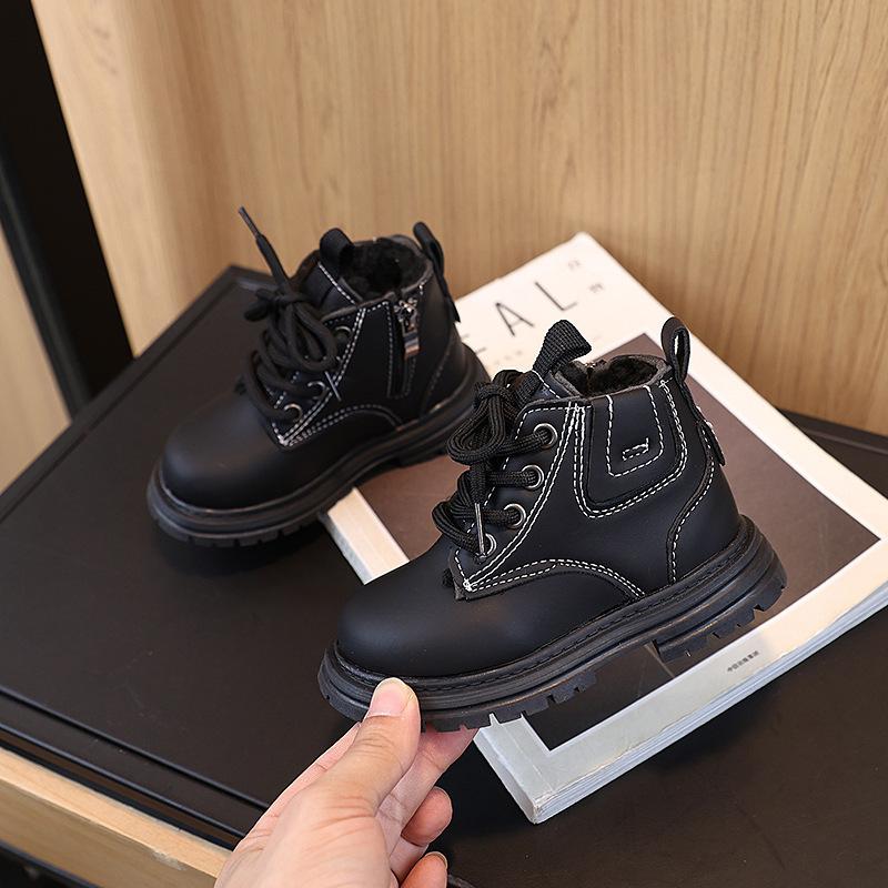 

Детские Зимние Новые Толстые Плюшевые Теплые Снежные Ботинки Хлопковые Ботинки Малыши Младенцы Осенние Одинарные Ботинки Модные Ботинки из ПУ Кожи 25