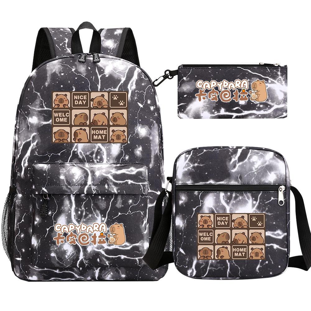 3 Pièces Sac à Dos Quotidien Axolotl pour Filles Adolescentes, Sac Fourre-tout Scolaire avec Boîte à Lunch & Trousse à Crayons, Sac à Dos Apprentissage Jeune, Sac à Dos Cadeau Rentrée Scolaire 46CMX32CMX16CM