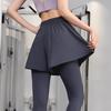 Fake Two-piece Fitness Pants and Skirts for Women with High Waist Belly Tight Leggings Wearing Running and Anti-embarrassing Quick-drying Yoga Pants