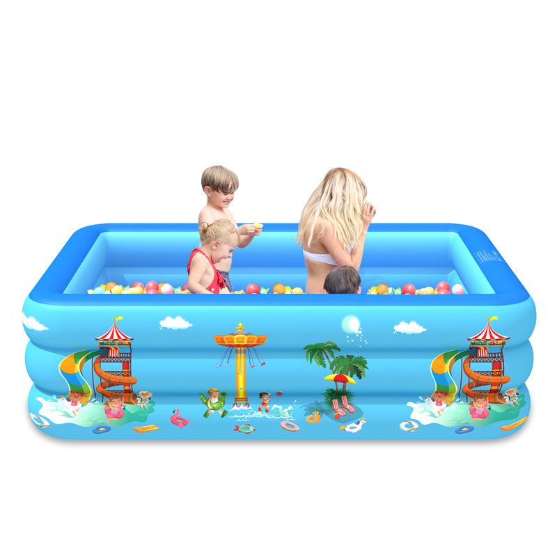 Square PVC Inflatable Pool for Indoor & Outdoor Baby Use