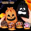 5Pcs Reusable Halloween Candy Bags Linen Halloween Gift Bags Spooky Face Pouches  Trick or Treat