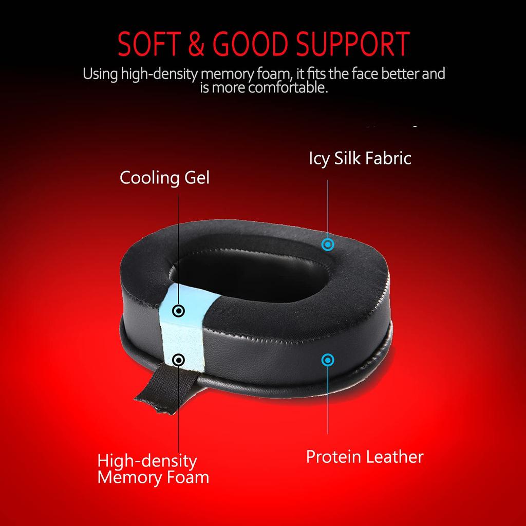 Krone Kalpasmos Sofortkühlgel, Audio Technica Ersatz-Ohrpolster für Audio Technica Kopfhörer, kompatibel mit ATH M50, M50s, M50BT, M40X, M40, M35, M30