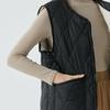 Gilet trapuntato da donna, cappotto casual senza maniche, giacca con zip foderata in pile, capospalla caldo autunnale invernale con tasche