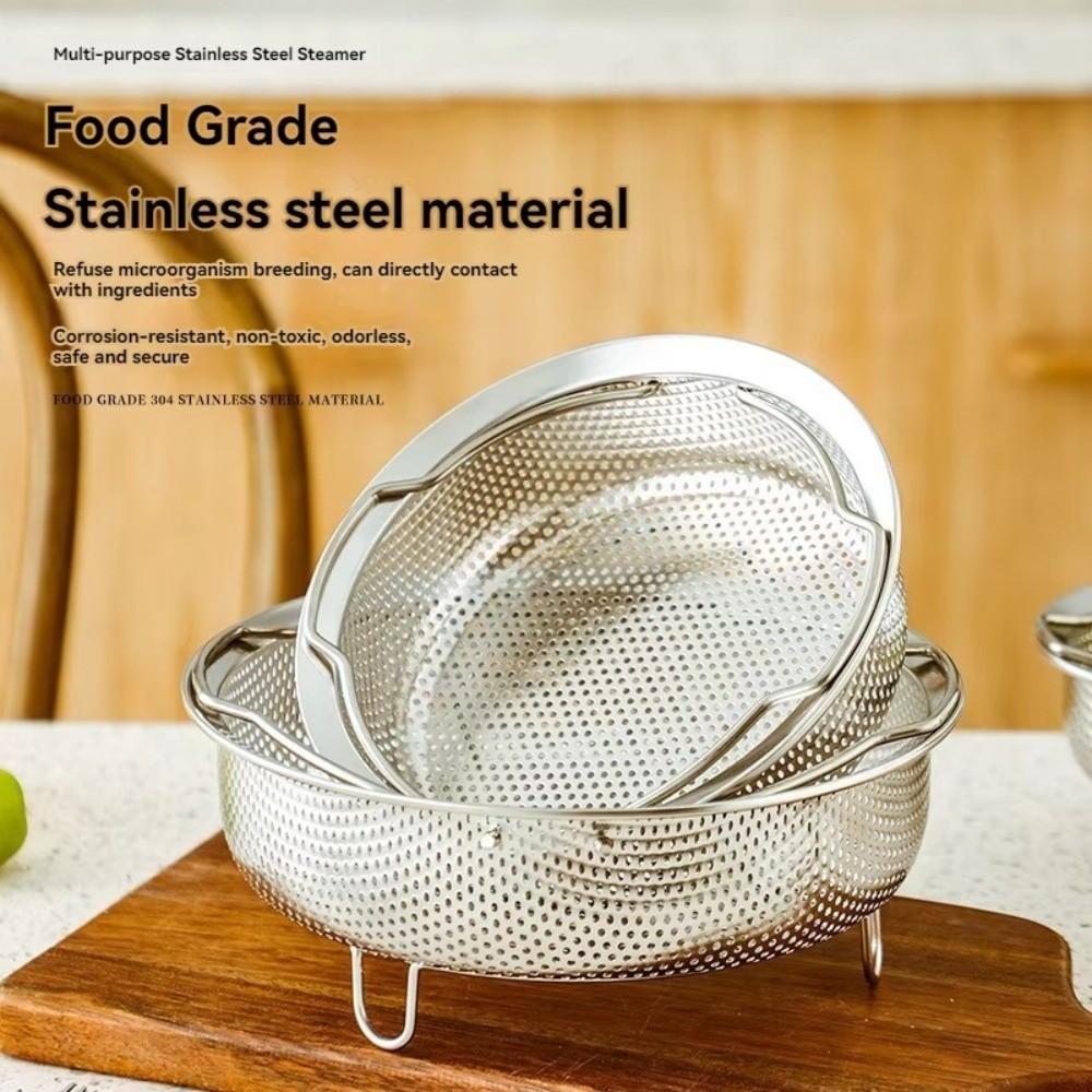 201 Stainless Steel Steamer Basket Foldable Handle Generic Pot Steaming Grid Safe Material Thickened Fruit Drain Basket