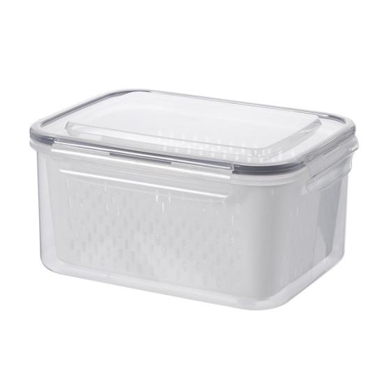 Lebensmittelaufbewahrungsbehälter für den Kühlschrank Obstaufbewahrungsbox mit herausnehmbarem Sieb Kühlschrankorganizer für Salat Beeren Gemüse Frische