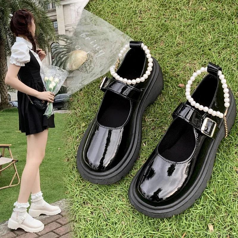 Fashion Lolita Shoes Japanese Mary Jane Shoes Women Vintage Girls Students JK Uniform Platform Shoes Female Cosplay High Heels Size 42