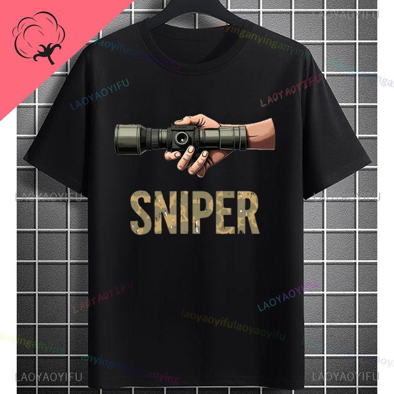 Yeah I Shoot Like A Girl Sniper Rifle Graphic Tshirt 100 Cotton Short Sleeve Round Neck Streetwear Humor Style Tshirt