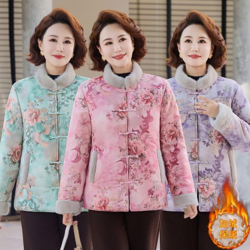 Neue Samt-Winterjacke, warm und gefüttert, Neue gefütterte Winterjacke, Chinesische gefütterte Damenbekleidung