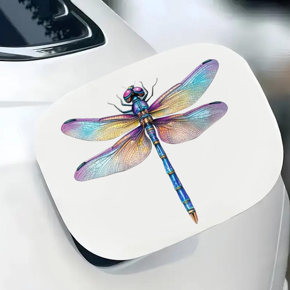 QT2469# Dragonfly Multi-Color Iridescent Waterproof Car Decorative Decal, Suitable for Cars, Laptops, Bumpers, Glass Window Sticker
