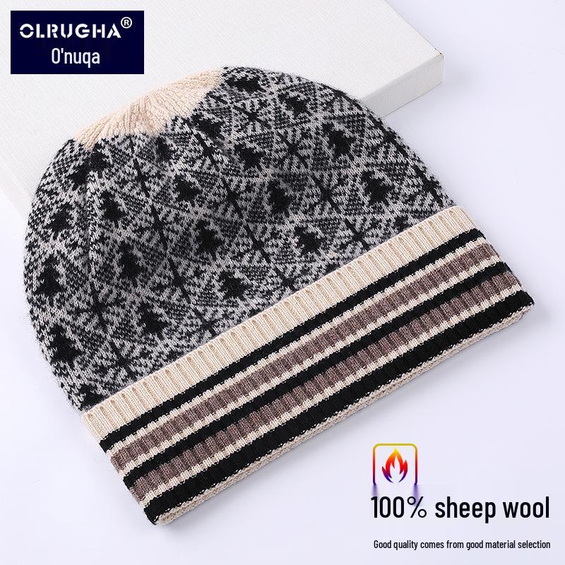 Men's Autumn & Winter Snowflake Knit Cold-Weather Ear Protection Wool Hat
