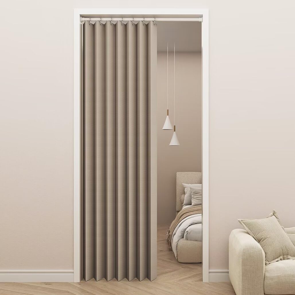 

YKFN Room Divider Thermal Grade 1 Light Stylish Nordic 240cm Long x 120cm 1 Accordion Room Heat Energy Energy Shape Tension Rod Solid for Cold Light