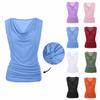 Women's Casual Loose Tank Top Elastic Side Ruched Sleeveless Shirt Summer Beach Vest