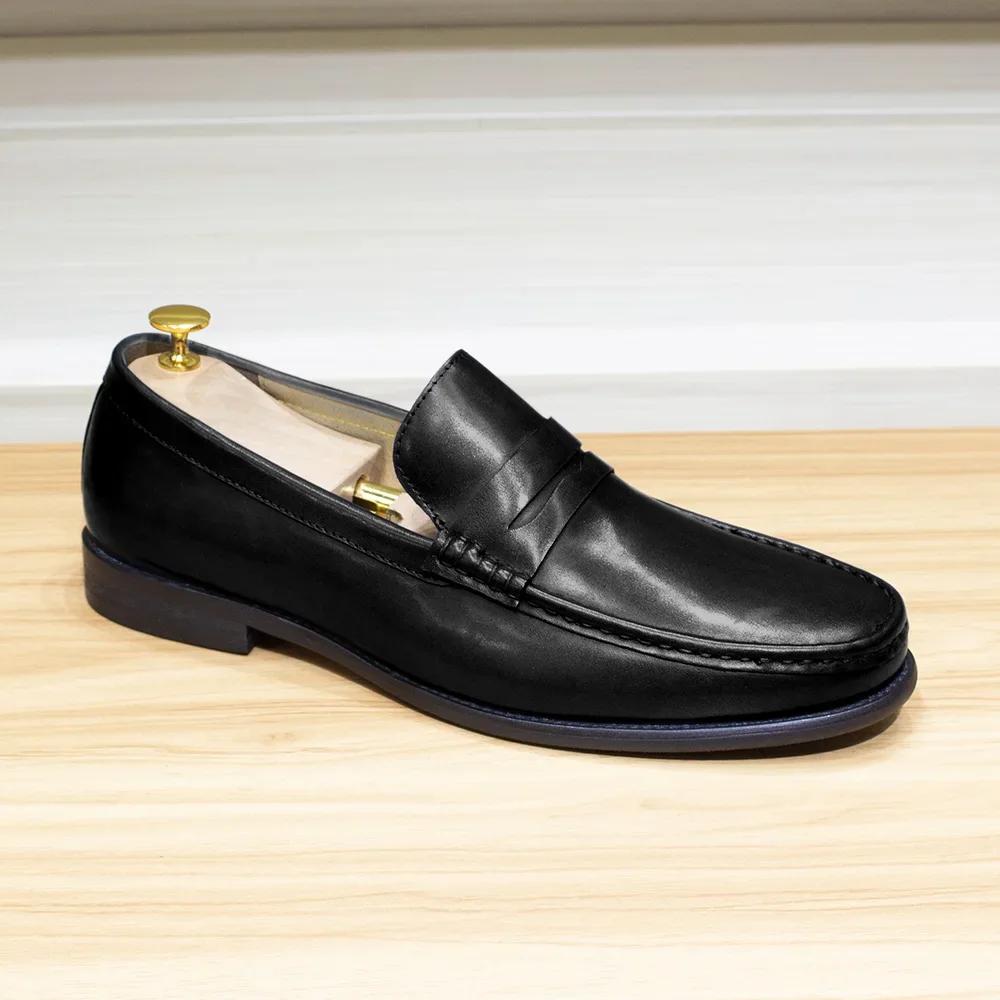 Fashion Luxury Genuine Leather Men's Penny Loafers Casual Office Business Dress Shoes Fashion Party Wedding Formal Male Footwear