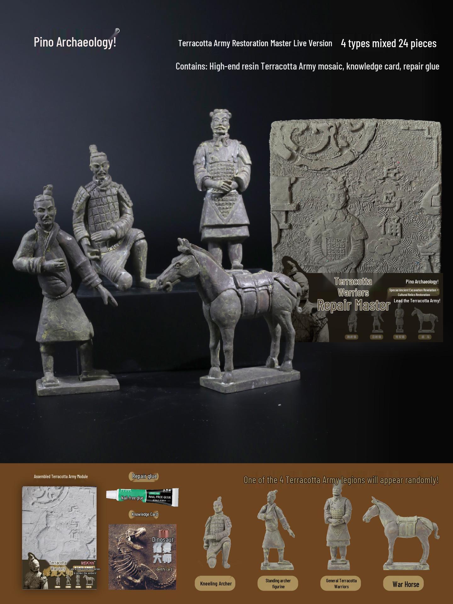 Pinocchio Dinosaur Fossil & Terracotta Army Restoration Toy - Children s Creative Museum Blind Box