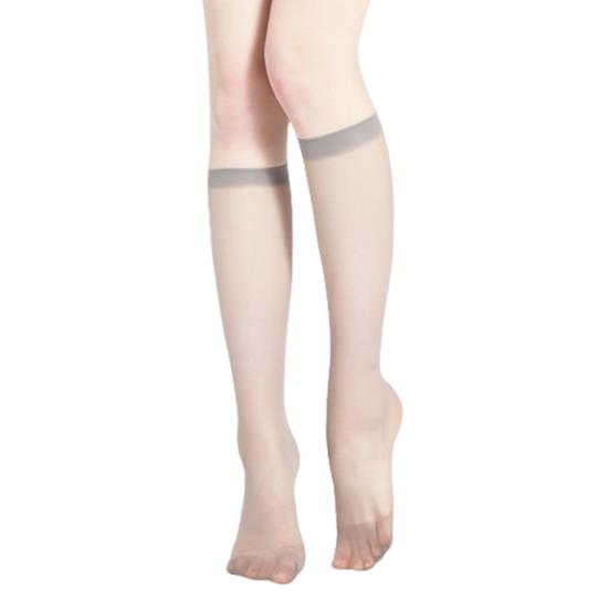 1 Pair Women Long Socks Ultra-thin See-through Anti-slip Quick-drying Match Skirt Solid Color Japanese Style Calf Length Mid Tube Summer Stockings