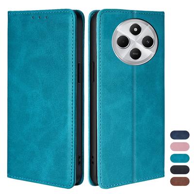 Étui portefeuille à rabat en cuir pour Xiaomi Poco C75 4G, étui portefeuille de luxe résistant aux chocs pour Xiaomi Poco C75 Poco M6 Plus, étui à rabat magnétique Funda