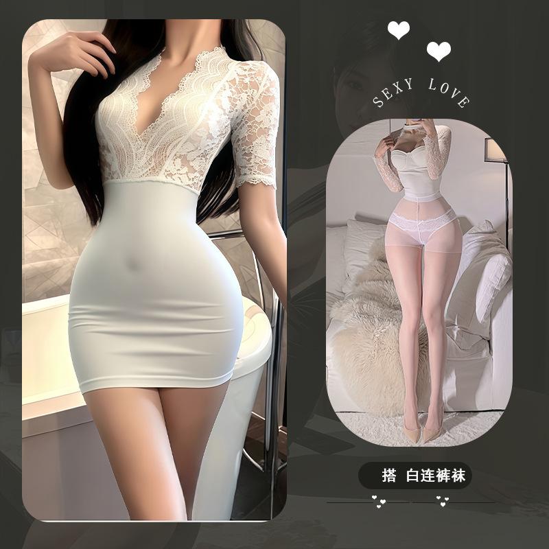 Pure Desire Temptation Sexy Lingerie Sexy Lace Suit Couple Flirting Hot Sexy Hip Wrap No-take Robe