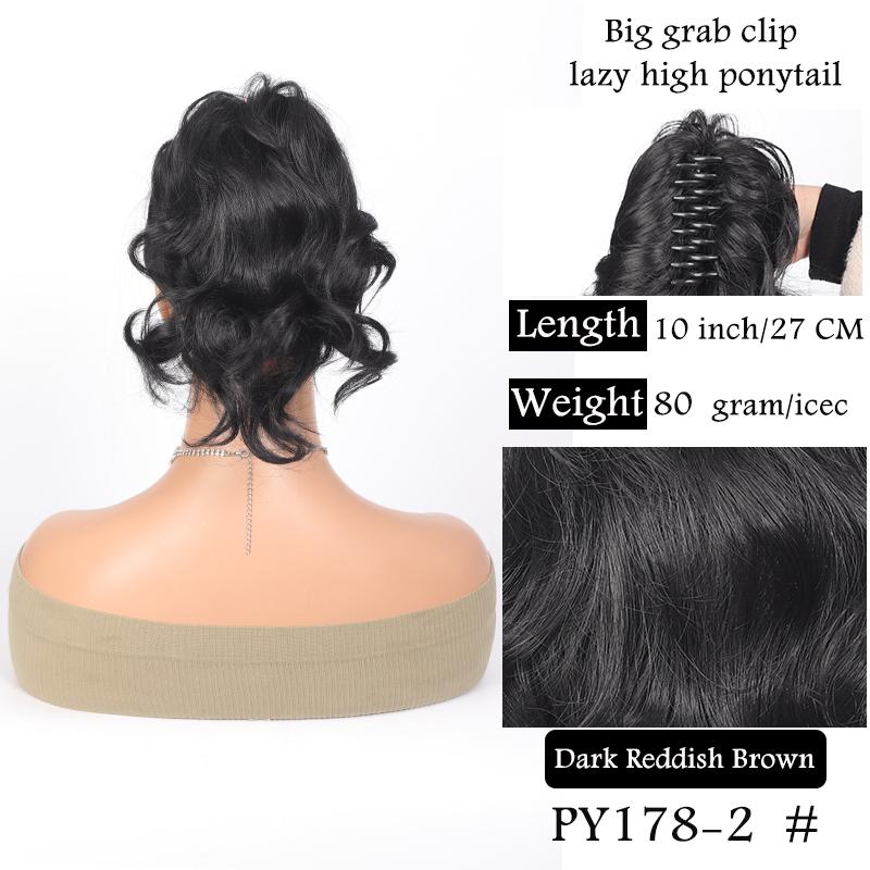 Synthetic Short Curly Hair Claw Clip On Ponytail Hair Extension Natural Looking Curly Short Pony Tail Hairpiece For Women Girls Daily Party
