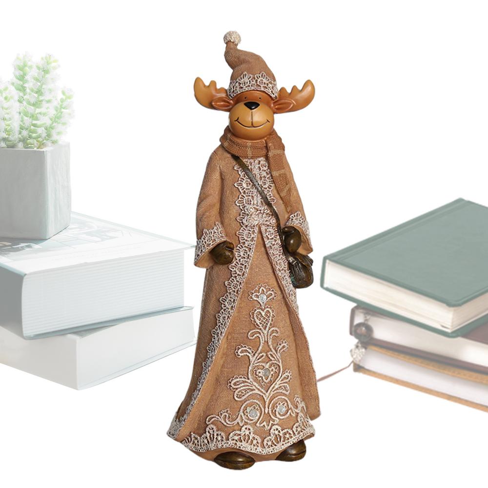 

Рождественская скульптура Реалистичная смоляная Санта-Клаус Украшение для дома Классический Санта-Клаус Снеговик Скульптура лося Реалистичное домашнее Рождество