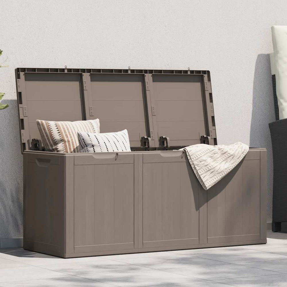 Garden Storage Box 270 L Brown PP Wood-look