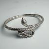 100% Solid 925 Sterling Silver Retro Bracelet for Women Men Vintage Handmade Snake Simple Bracelet Birthday Gift