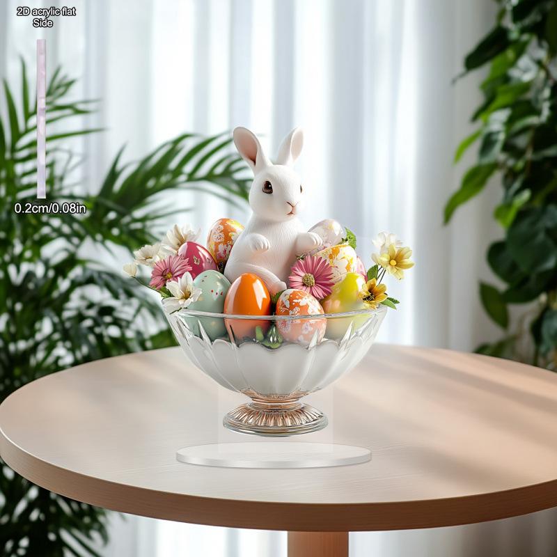 Osterhase & Eierbecher Heim Tischdekorationen, Heim, Büro, Café, Zimmer, Tischschmuck Schild Desktop-Dekor Geschenk, Kinderzimmer, Heimschreibtisch Wohnzimmer
