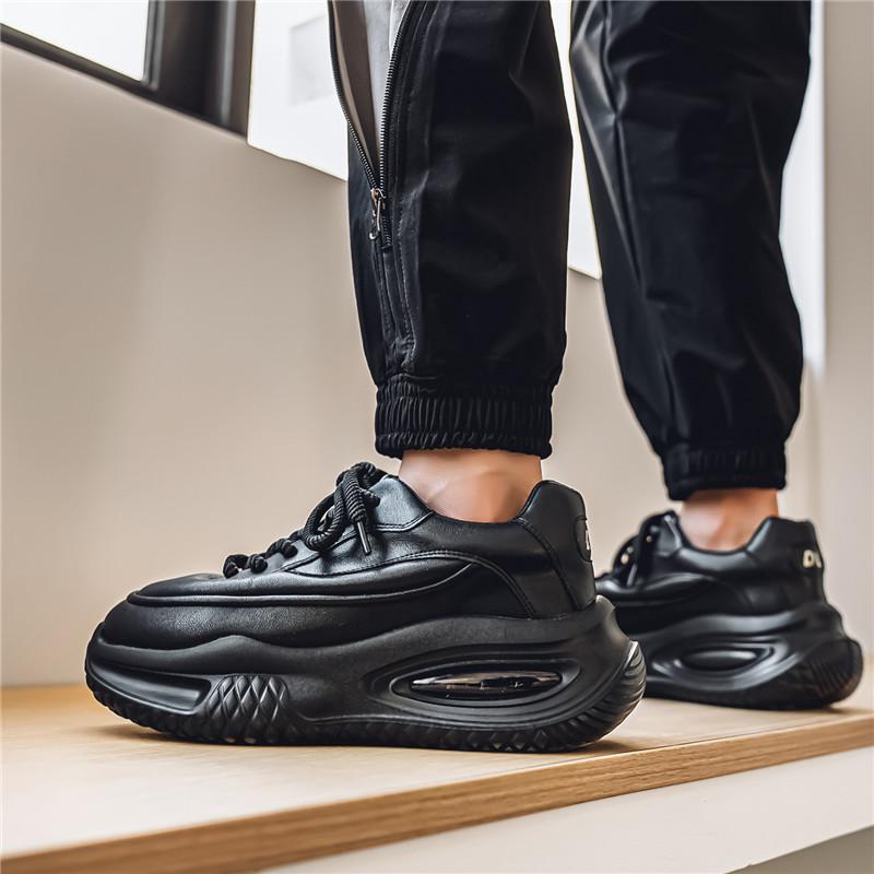 Herren Leder Trend Klobiger Sneaker Outdoor Rutschfest Atmungsaktiv Lässig Laufschuhe Bequeme Arbeitsschuhe