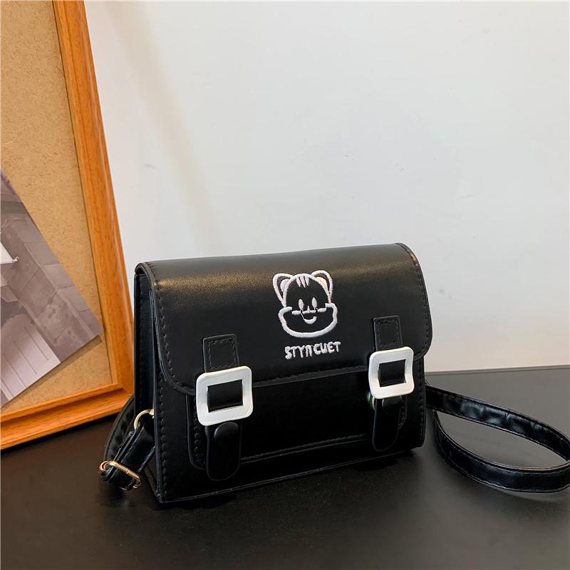 Girls Cat Cute Embroidery Women's Bag Single Shoulder Crossbody Fashion Cartoon Cambridge Bag Casual Hundred Women's Bags