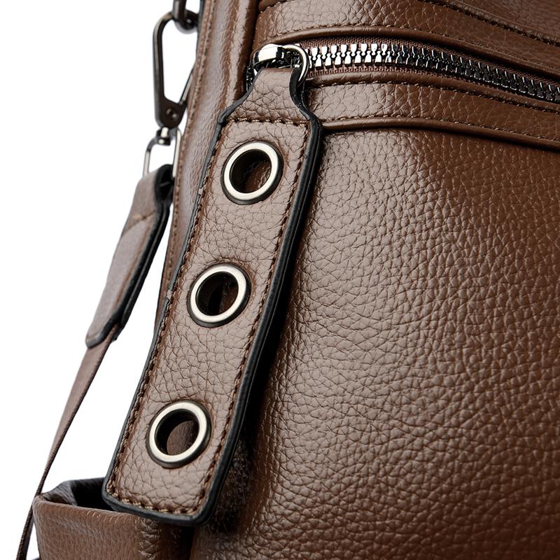 Women's Multi-functional Leather Backpack Retro Leather Shoulder Bag Large Capacity Backpack for Daily Commute and Weekend Outings and Travel