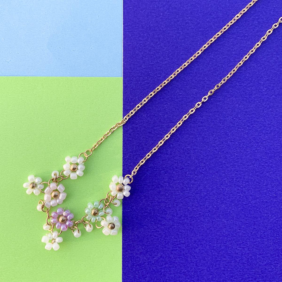 

Милые красочные маленькие ромашки, акриловые цветы, богемное колье-чокер с цепочкой из бисера для женщин и девочек, ювелирные изделия