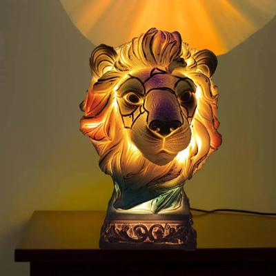 Tier Ornament Nachtlicht Katze Lampe Buntglas Harz Statue Dekorative Schreibtischlampe Heim Desktop Dekor