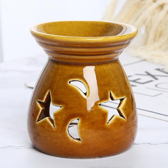 Scalda cera ceramico Diffusore di oli essenziali Portacandela a lumino Piccolo Brucia incenso da scrivania per Decorazione Casa Camera da letto