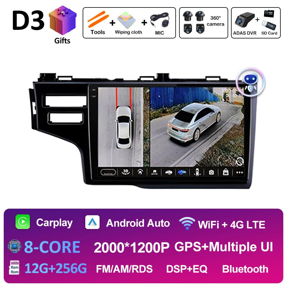 Car Video Multimedia Audio Player Left Hand Drive For Honda Fit Jazz 2014 2015 2016 2017 GPS Navigation Wireless Carplay No 2din