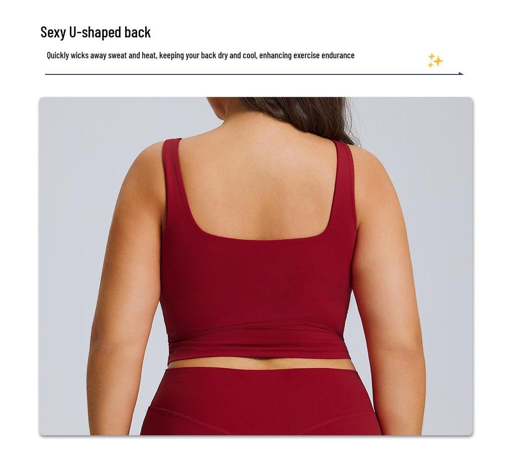 Plus Size Women's Quick-Drying Yoga Sports Vest with Elastic Fit and Beautiful Back Design