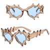 Funny UV400 Protection Y2K Punk Sunglasses Colorful Irregular Sun Glasses Cat Eye Sunglasses for Beach/Travel/Streetwear