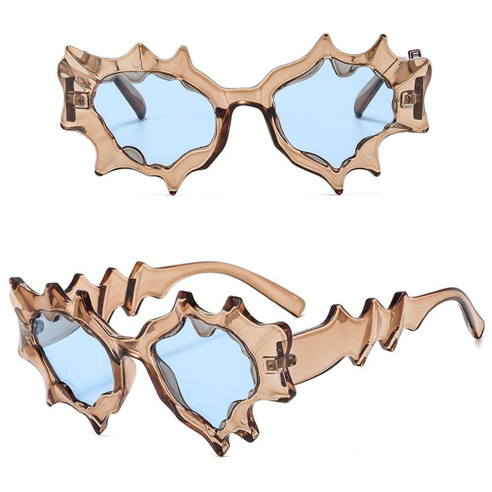 Funny UV400 Protection Y2K Punk Sunglasses Colorful Irregular Sun Glasses Cat Eye Sunglasses for Beach/Travel/Streetwear